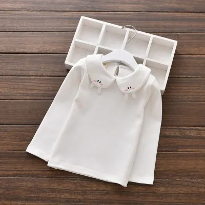 Girl'S Fashion Casual Spring And Autumn Lapel Collar Long Sleeve T-Shirt