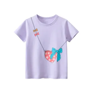 Kids Girls Fashion Casual Summer Printed Short-Sleeve T-Shirt