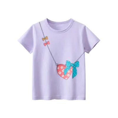 Kids Girls Fashion Casual Summer Printed Short-Sleeve T-Shirt