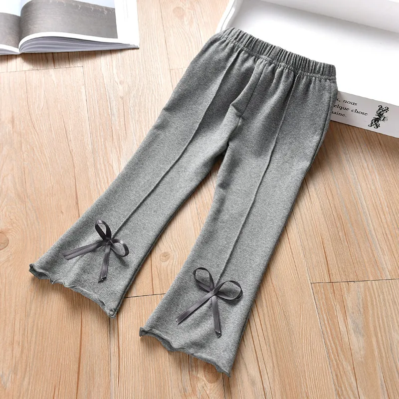 Kids Girls' Fashion Casual Spring And Autumn Solid Color Flared Pants