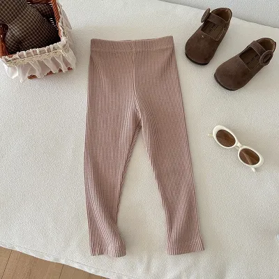 Kids Girls Fashion Casual Simple Spring And Autumn Slim-Fit Stretch Pants