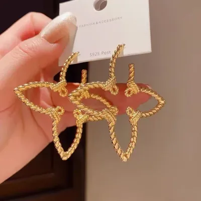 Women Fashion Exaggerated Hollow Floral Earrings