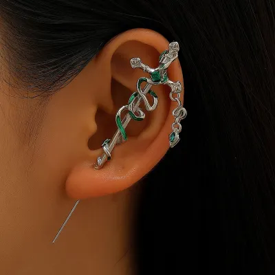 Women Fashion Exaggerated Punk Spirit Snake Winding Earrings