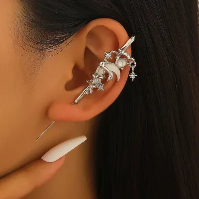 Women Fashion Exaggerated Punk Spirit Snake Winding Earrings