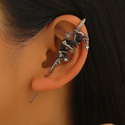 Women Fashion Exaggerated Punk Spirit Snake Winding Earrings