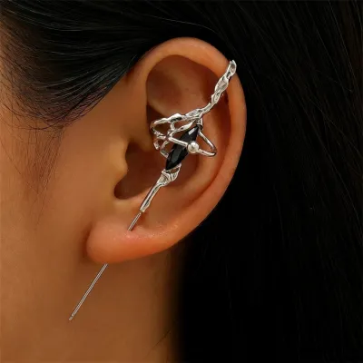 Women Fashion Exaggerated Punk Spirit Snake Winding Earrings