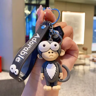 Women Fashion Cute Cartoon Eye-Popping Giraffe Zebra Keychain Pendant