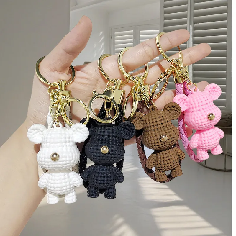Women Fashion Cute Creative Bear Pvc Doll Keychain