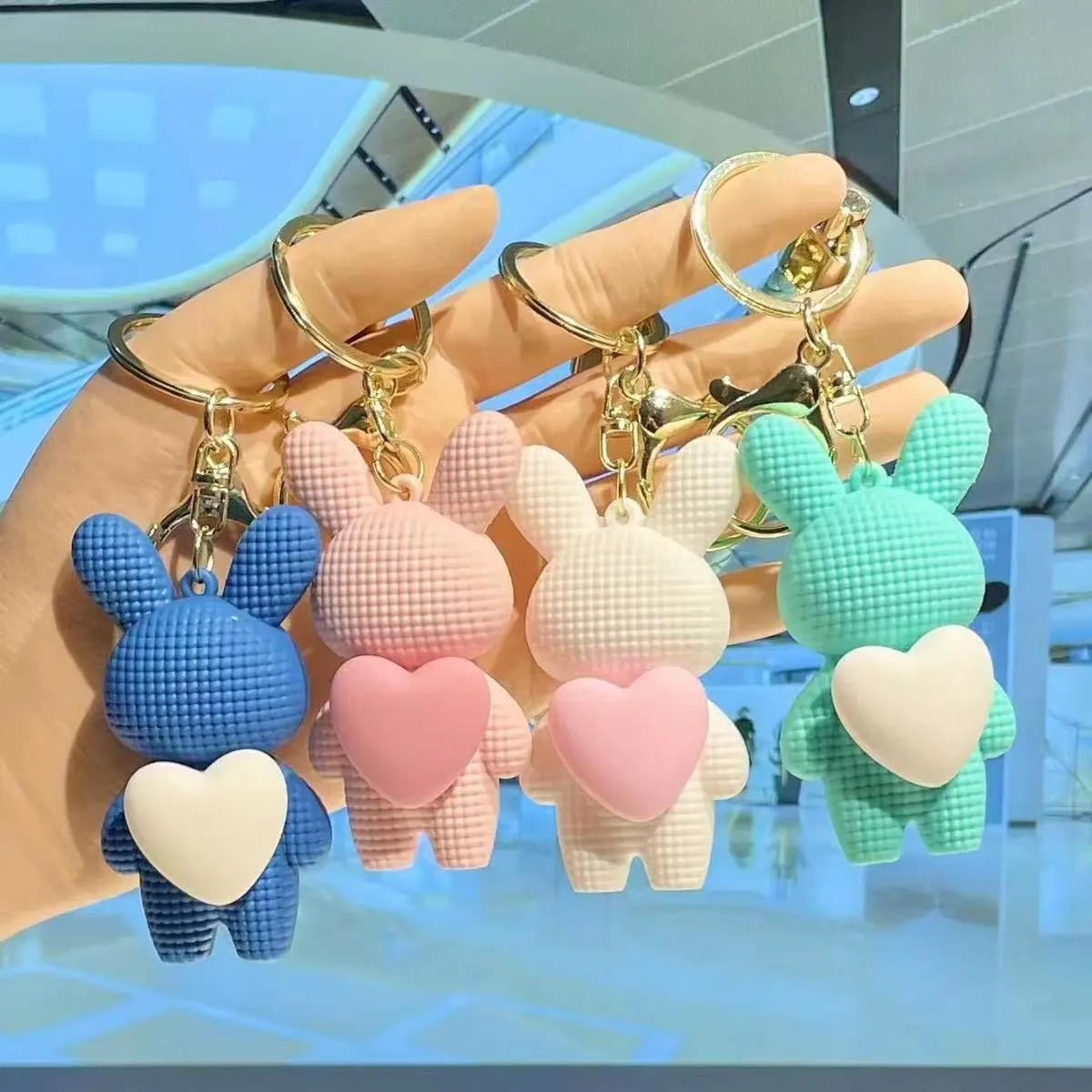Women Fashion Creative Cartoon Love Rabbit Keychain