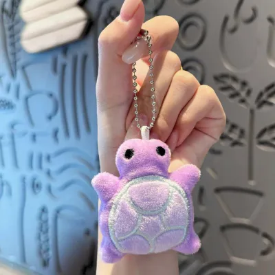 Women Fashion Creative Plush Little Turtle Small Pendant Keychain