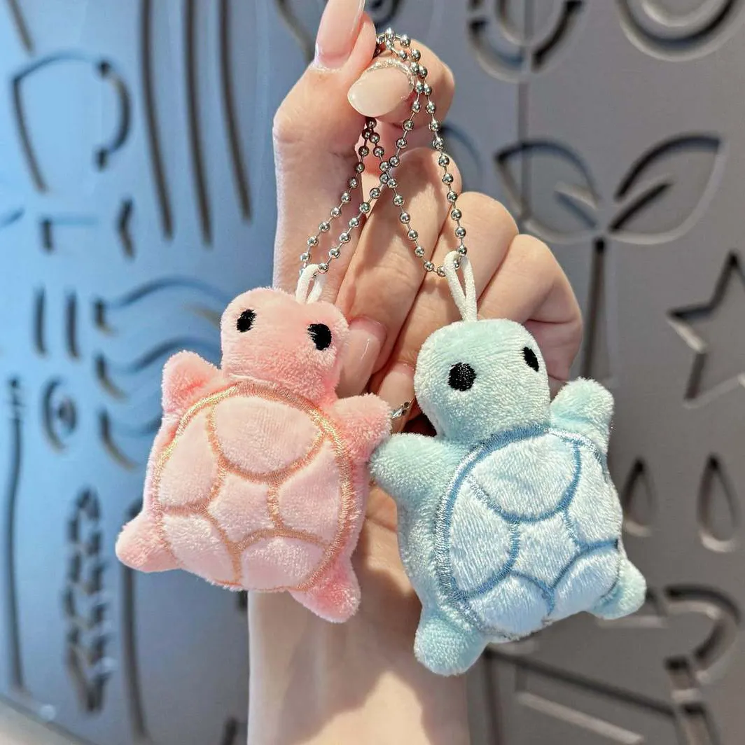 Women Fashion Creative Plush Little Turtle Small Pendant Keychain