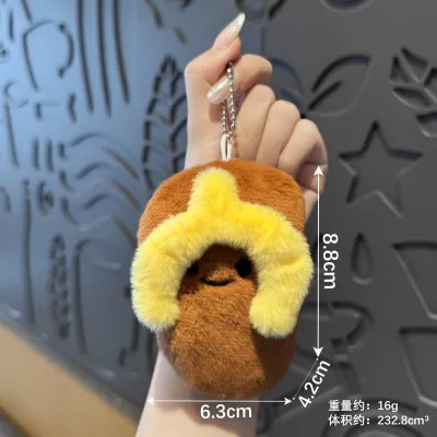 Women Fashion Cute Plush Slippers Small Pendant Keychain