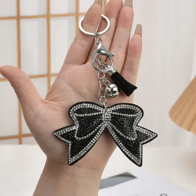 Women Fashion Creative Rhinestone Bow Keychain