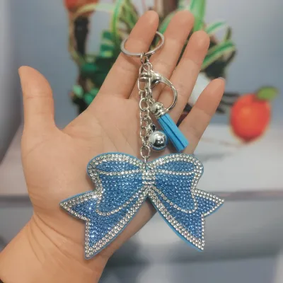 Women Fashion Creative Rhinestone Bow Keychain