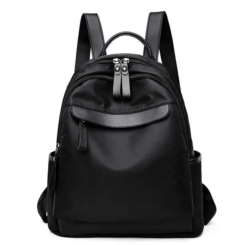 Women Fashion Casual Simple Solid Color Large Capacity Oxford Cloth Backpack