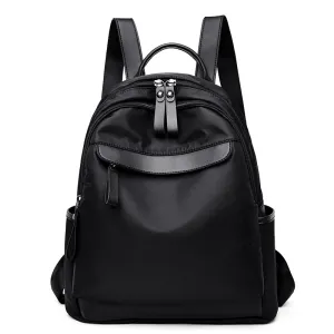 Women Fashion Casual Simple Solid Color Large Capacity Oxford Cloth Backpack