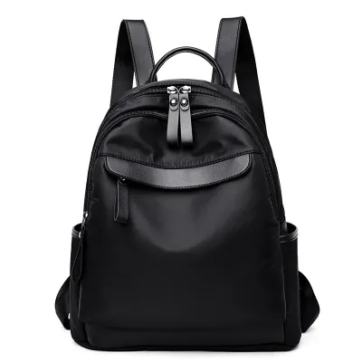 Women Fashion Casual Simple Solid Color Large Capacity Oxford Cloth Backpack