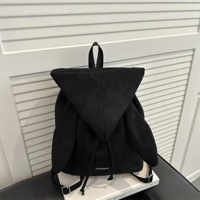 Women Fashion Casual Simple Solid Color Drawstring Backpack