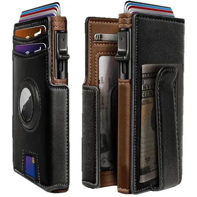 Men Fashion Casual Carbon Fiber Pattern Leather Multi Card Short Wallet