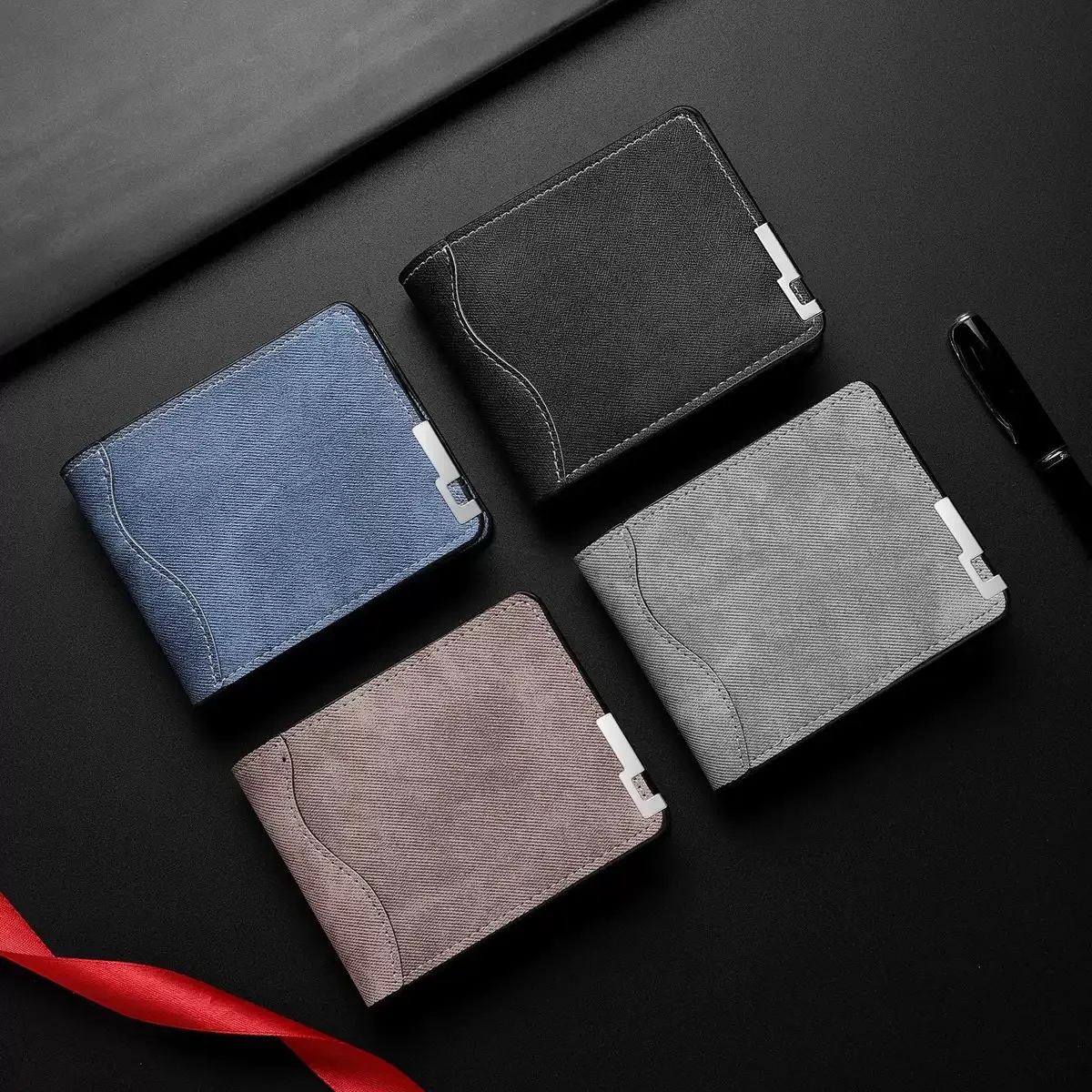 Men'S Fashion Casual Solid Color Short Wallet