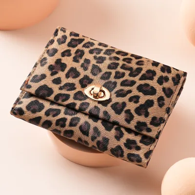 Women'S Fashion Casual Leopard Three-Fold Wallet