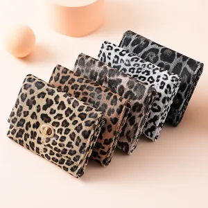 Women'S Fashion Casual Leopard Three-Fold Wallet