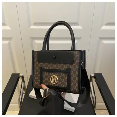 Women Fashion Casual Printed Large Capacity Bronzing Letter Handbag