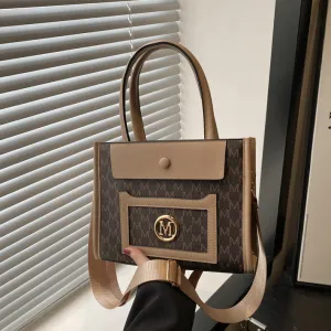 Women Fashion Casual Printed Large Capacity Bronzing Letter Handbag