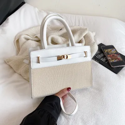 Women Fashion Casual Color Contrast Handbag