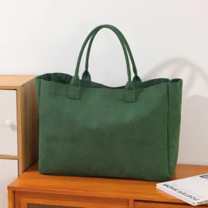 Women Fashion Casual Simple Solid Color Canvas Handbag