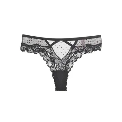 Women Fashion Sexy Solid Color Lace Hollow Thong