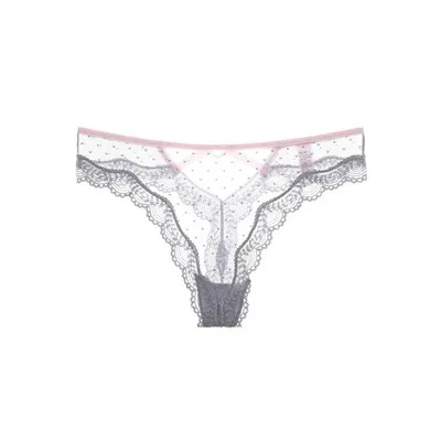 Women Fashion Sexy Solid Color Lace Hollow Thong