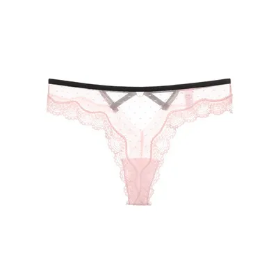 Women Fashion Sexy Solid Color Lace Hollow Thong