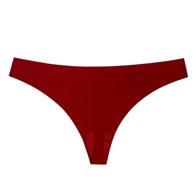 Women Fashion Sexy Solid Color Traceless Cotton Low Waist Thong