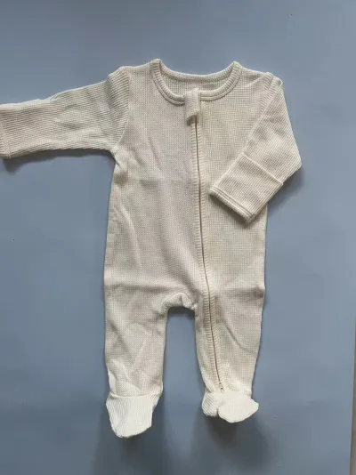 Kids Baby Boys And Girls Fashion Autumn Solid Color Long-Sleeve Zip-Up Jumpsuit