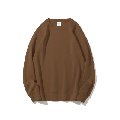 Fashion Casual Solid Color Double-Sided Cloth Round Neck Long-Sleeve Thin Sweatshirt