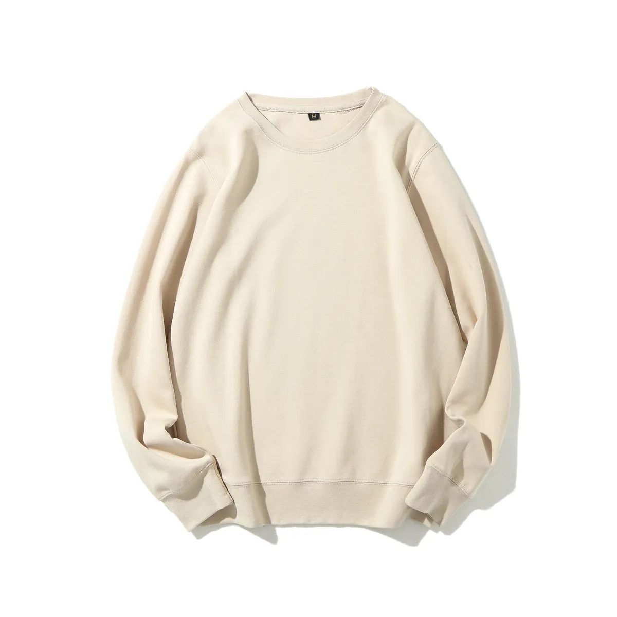 Fashion Casual Solid Color Double-Sided Cloth Round Neck Long-Sleeve Thin Sweatshirt