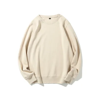 Fashion Casual Solid Color Double-Sided Cloth Round Neck Long-Sleeve Thin Sweatshirt