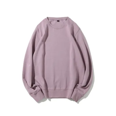 Fashion Casual Solid Color Double-Sided Cloth Round Neck Long-Sleeve Thin Sweatshirt
