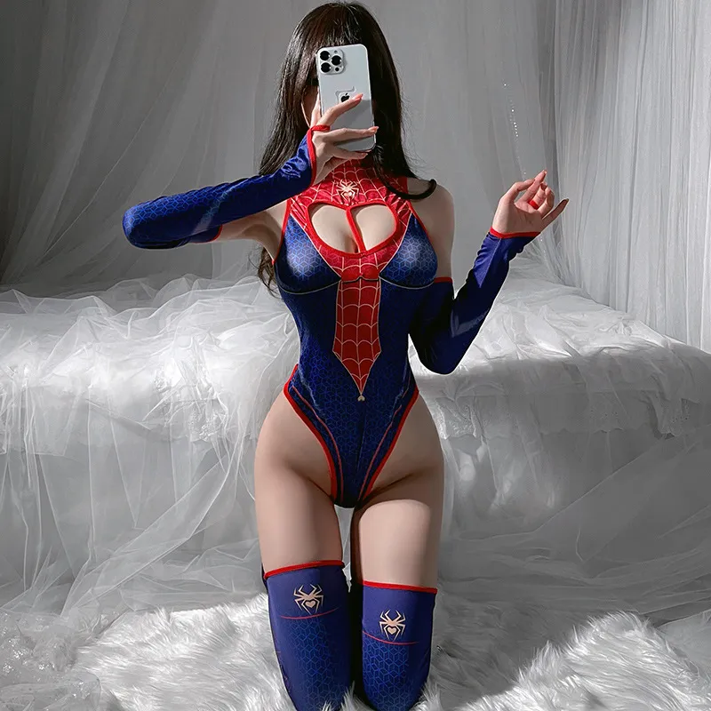 Women Fashion Sexy Spider-Man Uniform Cosplay Set