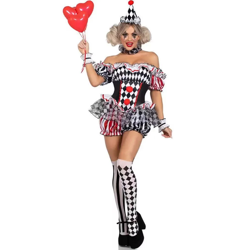 Halloween Women Fashion Clown Cos Costume