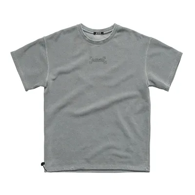Men'S Fashion Casual Summer Solid Color Washed Cotton Round Neck Short Sleeve T-Shirt