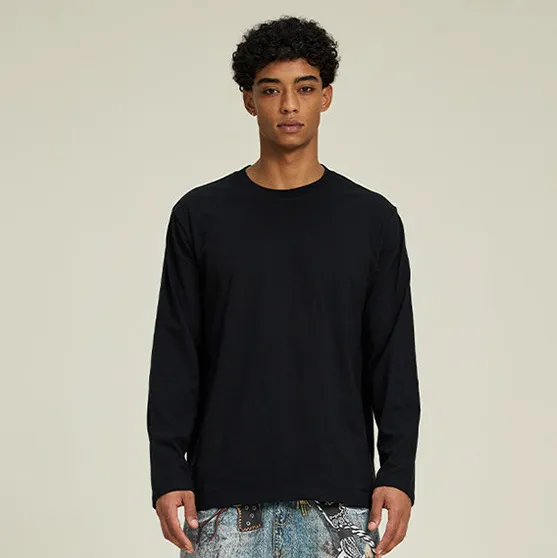 Men'S Fashion Casual Simple Solid Color Long Sleeve T-Shirt