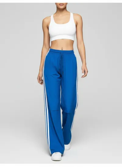 Women Fashion Casual Contrast Side Stripe Loose Sports Pants