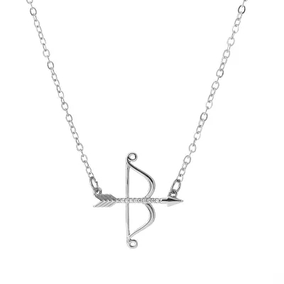 Women Fashion Retro Zircon Cupid'S Arrow Pendant Necklace