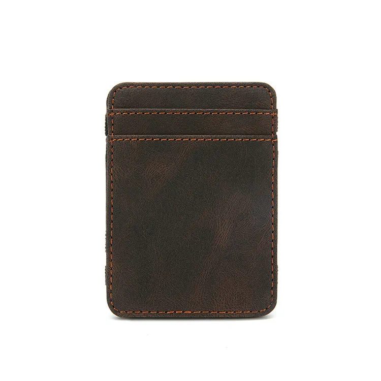 Men'S Fashion Casual Solid Color Pu Multi-Card Wallet