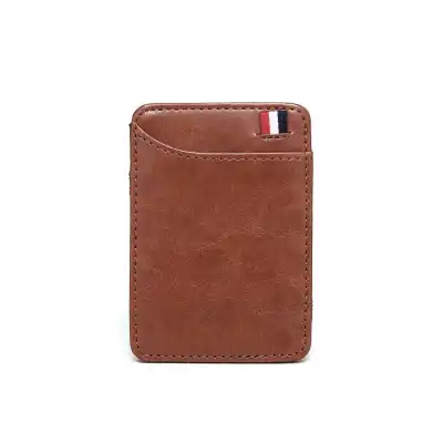 Men Fashion Casual Solid Color Pu Leather Card Case Wallet