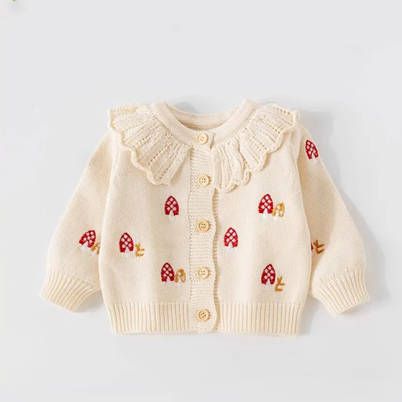 Kids Baby Girls Fashion Autumn Autumn Long-Sleeve Knitwear Cardigan