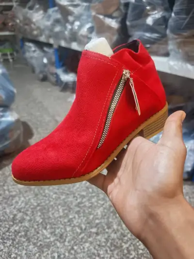 Women Fashion Solid Color Suede Pointed-Toe Side Zipper Boots