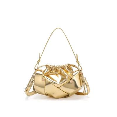 Fashion Solid Color Drawstring Shoulder Bag